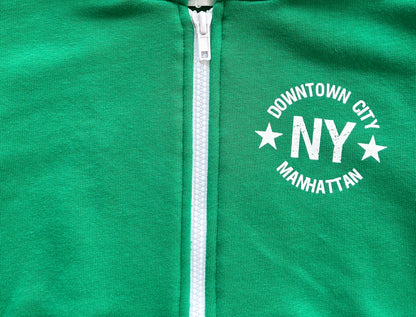 NEW YORK BASKI FERMUARLI KAPÜŞON SWEAT - 12564